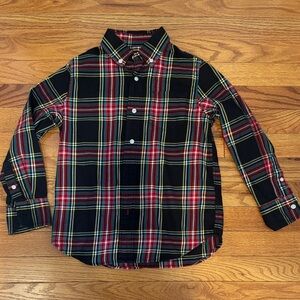 Crewcuts Kids Plaid Button Down Shirt - Black, Red, Yellow